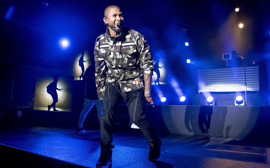 Usher performs a free concert at Kadena Air Base, Japan, on Sunday, Oct. 16, 2016. The popular performer has pocketed eight Grammy Awards and sold more than 75 million albums worldwide.