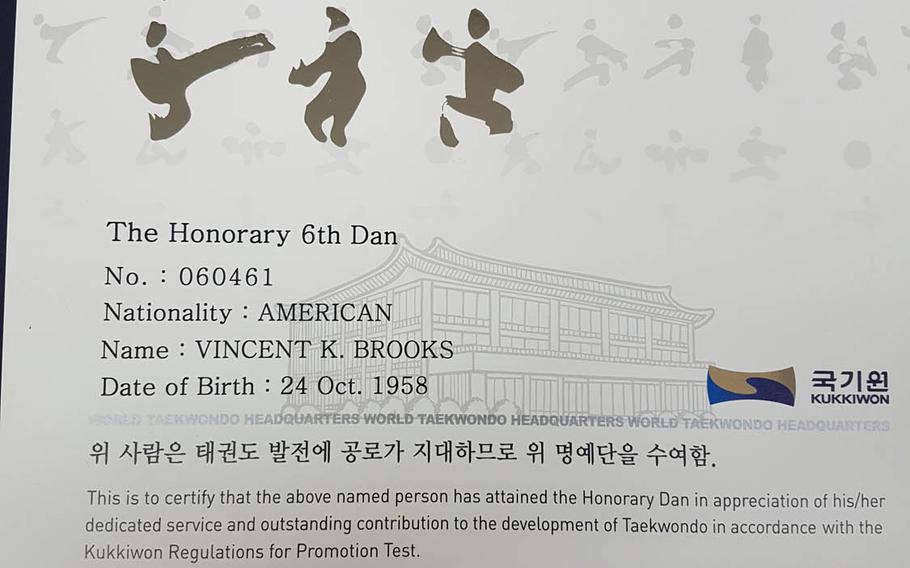 Gen. Vincent Brooks, commander of U.S. Forces Korea, will receive an honorary Korean moniker from a South Korean group promoting the alliance between the two countries, Friday, Nov. 4, 2016.