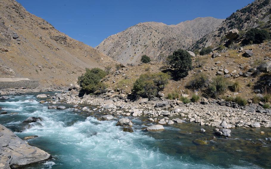 The Panjshir River, pictured here on Oct. 13, 2016, runs through the Panjshir Valley, one of the most secure areas of Afghanistan, where the last attack several residents could remember was more than two years earlier at a checkpoint at the valley entrance.
