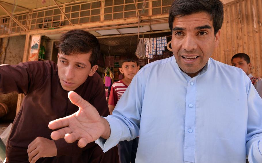 Burhanudin, a school teacher in the Panjshir Valley village of Bakhshi Khail, pictured here on Oct. 13, 2016, at a roadside stand, said though the valley is peaceful, insecurity elsewhere in Afghanistan makes life more difficult because it increases the cost of goods villagers rely on from outside the enclave.