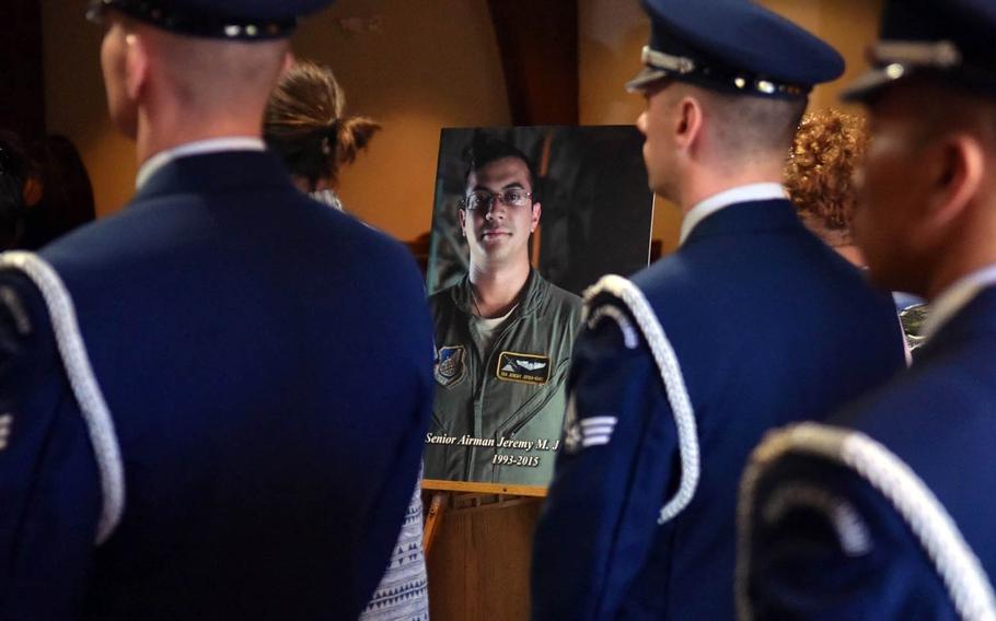 Memorial services were held in January at Mililani Mortuary Mauka Chapel in Hawaii, celebrating the life of Senior Airman Jeremy M. Jutba-Hake. Jutba-Hake, 22, a Hawaii native assigned to the 36th Airlift Squadron at Yokota Air Base, Japan, died of heart failure on Dec. 13, 2015, while participating in Operation Christmas Drop, an annual training mission in which the Air Force parachutes supplies to isolated island communities in Micronesia.