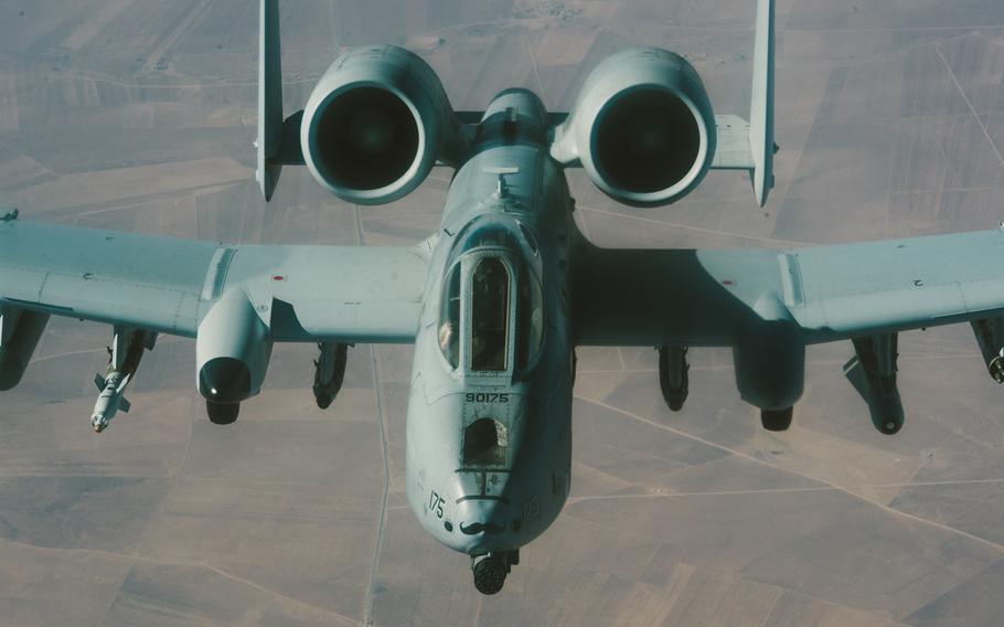 An A-10 Thunderbolt II flies over Iraq, Nov. 29, 2016. Even as the future of the A-10 hangs in the balance, nearly two dozen Warthogs recently received upgrades to enhance their combat search and rescue capabilities, a need described as “urgent” by one Air Force official, according to an Air Force statement.