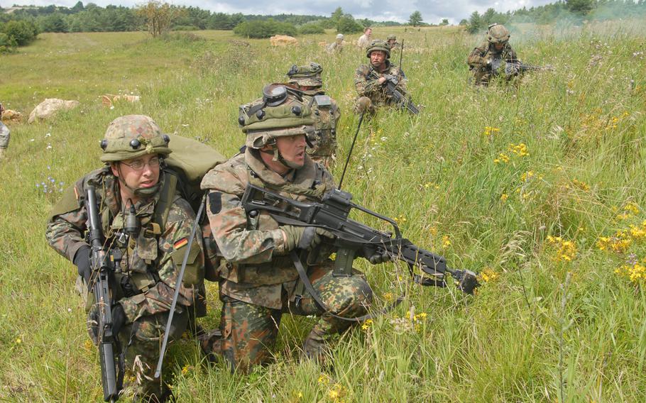 German soldiers train for deployment to Afghanistan at Hohenfels in 2005. German troops have been part of the NATO-led coalition in in that country for more than a decade.