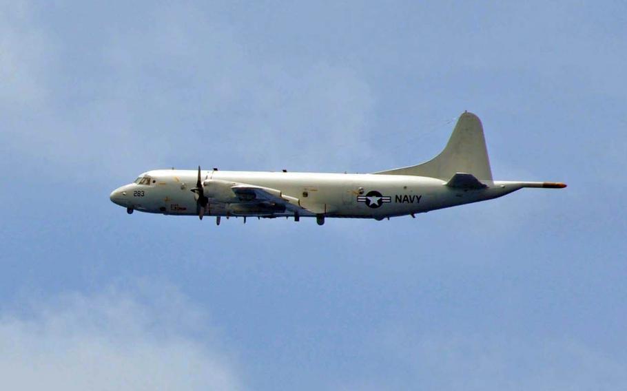 A Navy P3-C Orion and a Chinese early warning aircraft flew within 1,000 feet of each other near contested territory in the South China Sea, Wednesday, Feb. 8, 2017.