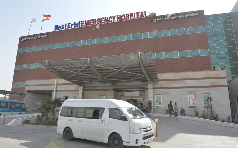 Pictured here is the West Erbil Emergency Hospital on Saturday, March 11, 2017. The hospital has been treating many of the wounded from the battle for Mosul, which began in October, and in early March it received nearly a dozen patients with symptoms of exposure to chemical agents.