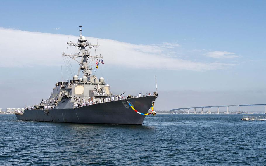 The USS Milius returns to homeport following a 250-day independent deployment Jun. 25, 2015.