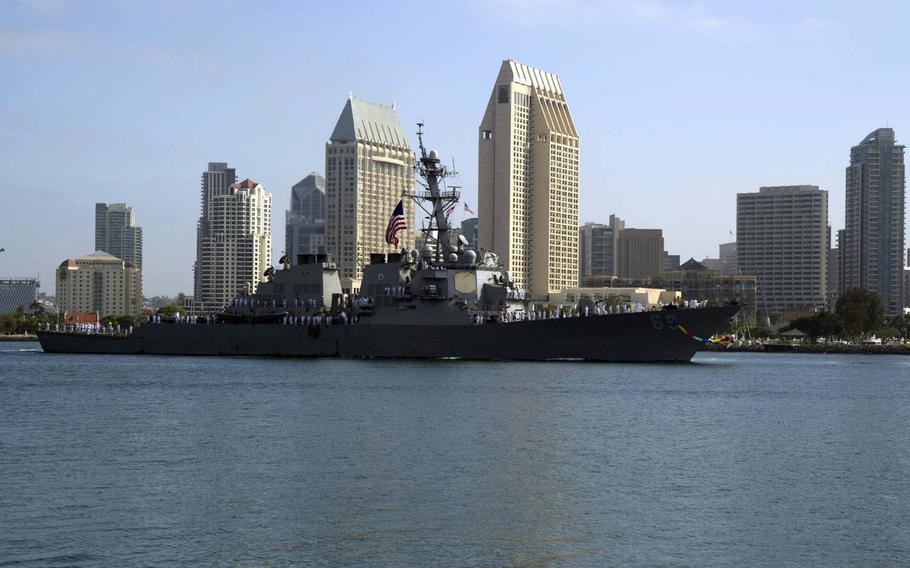 The USS Milius returns from a 250-day independent deployment to the Western Pacific and Indian Oceans June 26, 2015.