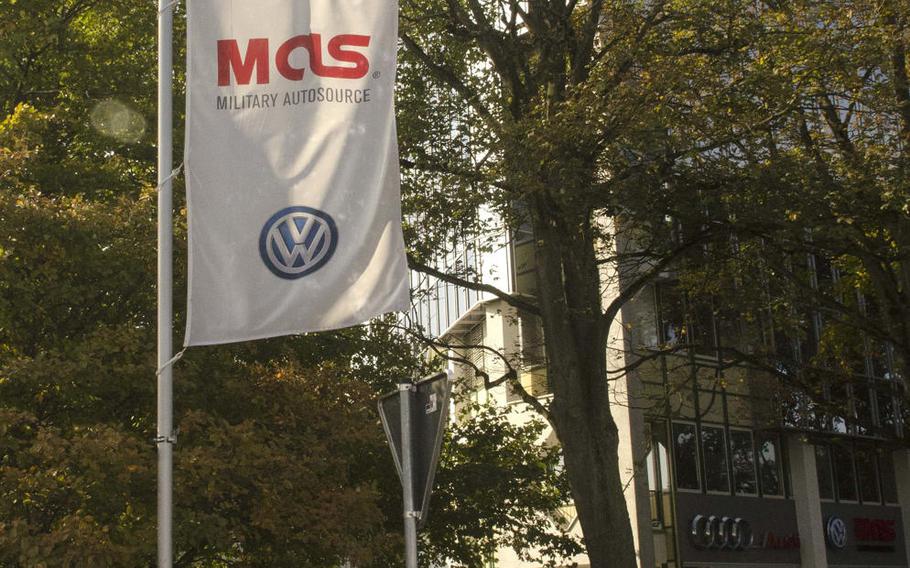 Cars sit outside the Military AutoSource location near Hainerberg housing area in Wiesbaden, Germany, Thursday, Sept. 21, 2017. MAS is acting as a middleman for servicemembers and civilians overseas who have been affected by the Volkswagen emissions fraud settlement.