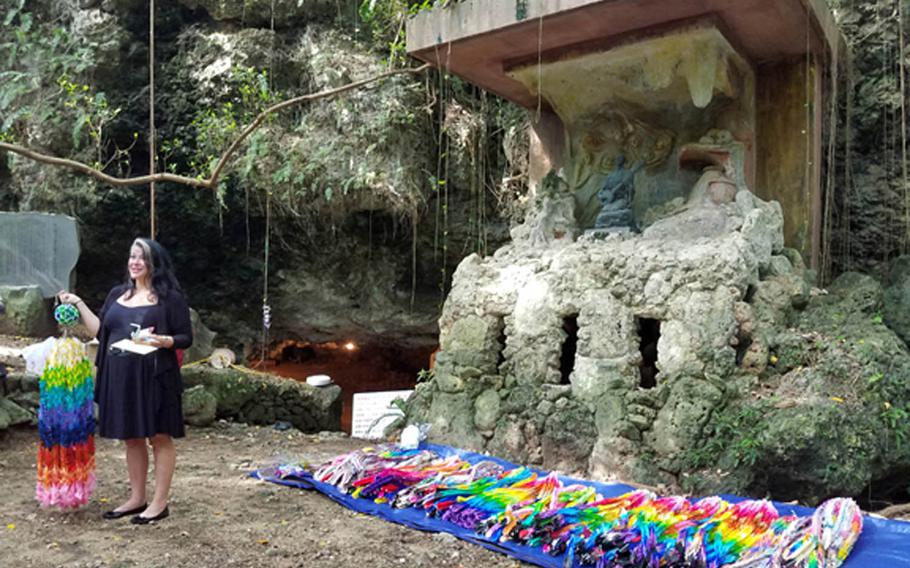 Air Force spouse Heather Yeatman recently presented 16,000 hand-folded origami cranes, which signify peace, to officials at an Okinawa cave where 83 people were forced to commit suicide by Japanese troops in the waning days of World War II. The cave was vandalized by local teenagers last month.