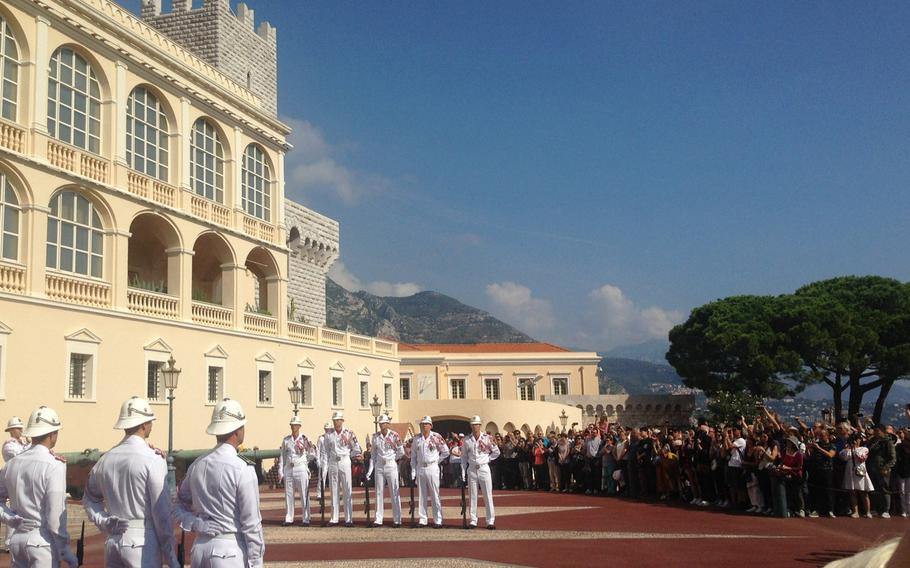 Monaco?s tiny army, the Carabiniers du Prince, during a change of guard ceremony in September 2017. The force, which numbers just 119 men, is one of the smallest in the world. Although France is the guarantor of Monaco?s defense, the Carabiniers are equipped and trained to handle everything from soccer riots to terrorist attacks.