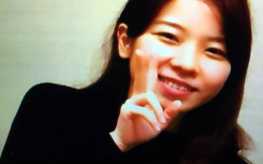 Rina Shimabukuro is seen in an image from a Fuji Television broadcast. Kenneth Franklin Gadson, a former Marine working as a civilian at Kaden Air Base, Okinawa, was convicted of her slaying on Dec. 1, 2017.