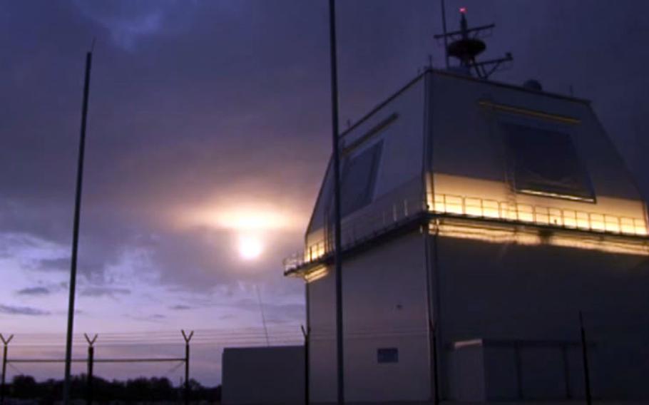 An Aegis Ashore missile-defense system is tested at the Pacific Missile Range Facility in Hawaii in May 2014.