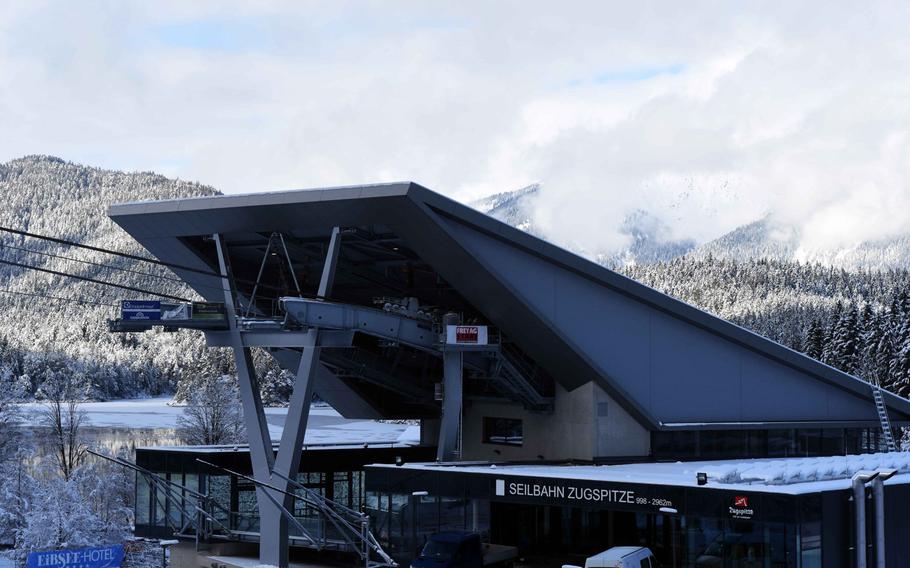 The valley station of the new record-breaking gondola in Garmisch, Germany, Tuesday, Dec. 19, 2017.