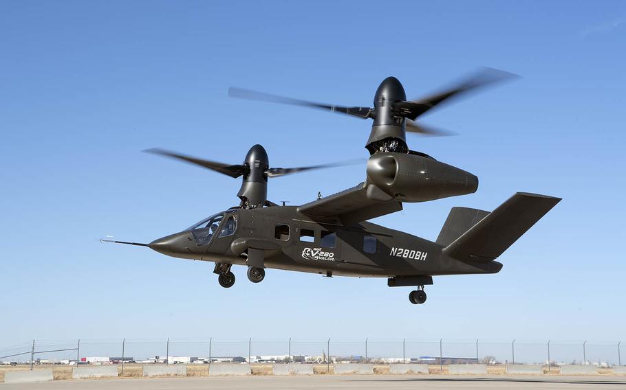 Bell's V-280 Valor tilt-rotor helicopter, which looks similar to the Osprey, recently made its first flight over Amarillo, Texas.