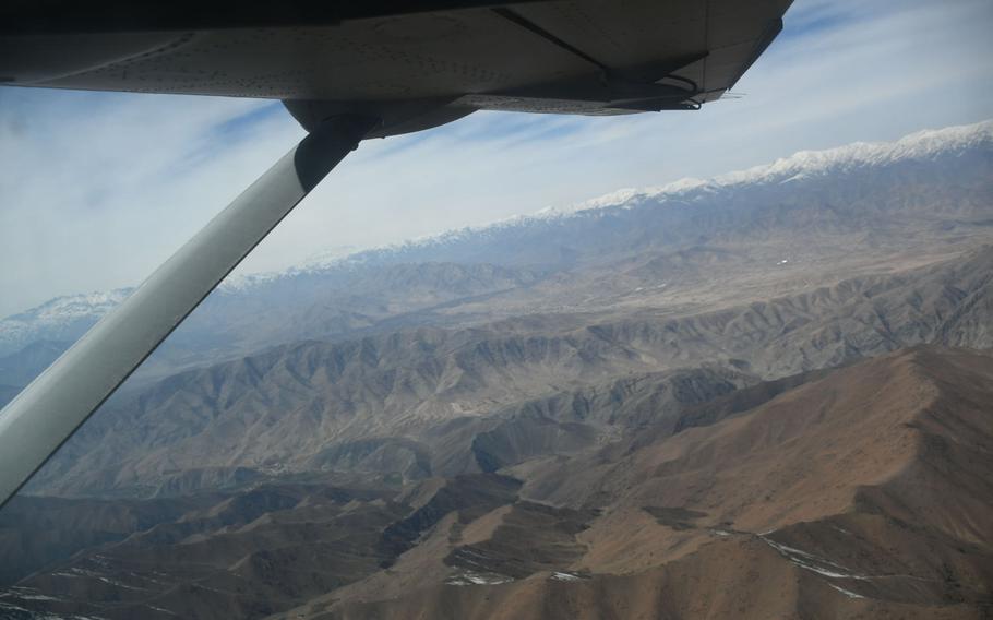 An Afghan air force Cessna 208 Caravan flies between Kabul and Kandahar on Saturday, March 17, 2018. U.S. forces are pushing the Afghans to use the C208 for more tasks, but they?ve been hesitant to choose the plane over more familiar, Russian-made Mi-17 helicopters.