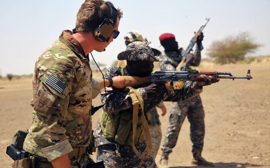 Chadian Special Forces soldiers receive basic rifle marksmanship and sniper training at a live-fire range March 6, 2017, in Massaguet, Chad as part of Flintlock 17. A U.S. senator is pushing to get the Army to assign one of the service's new Security Forces Assistance Brigades to AFRICOM, which doesn't have any assigned forces.