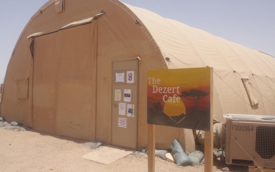 Servicemembers receive hot meals at the Dezert Cafe dining facility in Agadez, Niger.