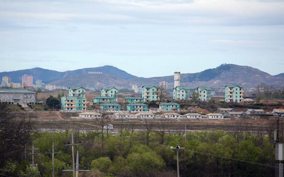 A view of buildings Tuesday, April 24, 2018, in the North Korea village of Kijong-dong, which the military has dubbed Propaganda Village because it is believed to be largely vacant and meant just for show.