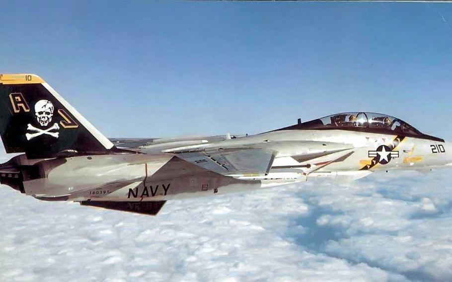 An F-14A Tomcat from Fighter Squadron 84 is pictured in this undated photo from the U.S. Navy. The squadron is nicknamed the Jolly Rogers.