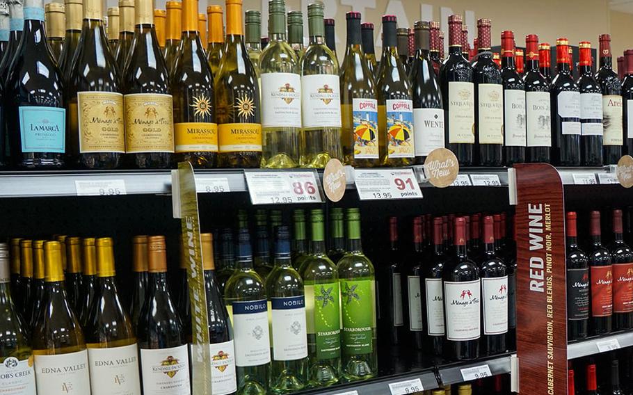 A Defense Department memo says beer and wine will soon be sold at commissaries in an effort intended to bring greater convenience for customers who previously had to visit exchange facilities to purchase alcohol, such as this convenience store at Yokota Air Base, Japan.