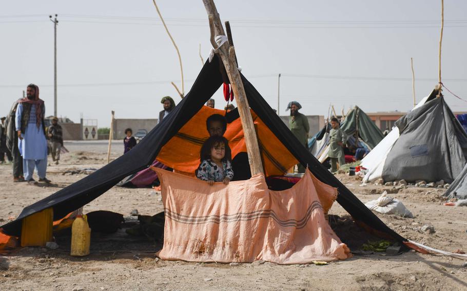 Approximately 20,000 Afghans displaced from their drought-ravaged farms in Ghor, Baghis and Faryab provinces fled to camps on the outskirts of Herat in the last month, where they await national and international aid.