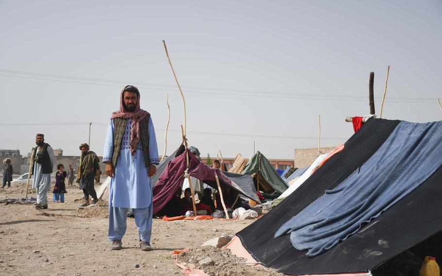 Afghan farmer Allah Dad fled with his five children last month from drought-stricken Baghdis province to camps on the outskirts of Herat.