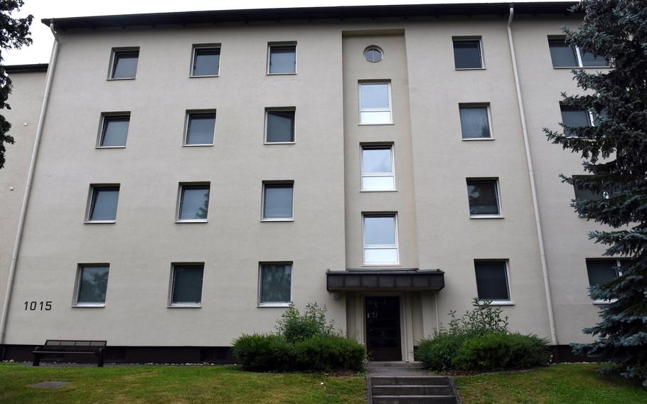 The drywall ceiling inside this family housing building on Vogelweh near Kaiserslautern, Germany, collapsed on Tuesday, June 5, 2018. No one was injured, but 31 families in two multistory housing complexes on the base are being directed to move after last week's collapse.