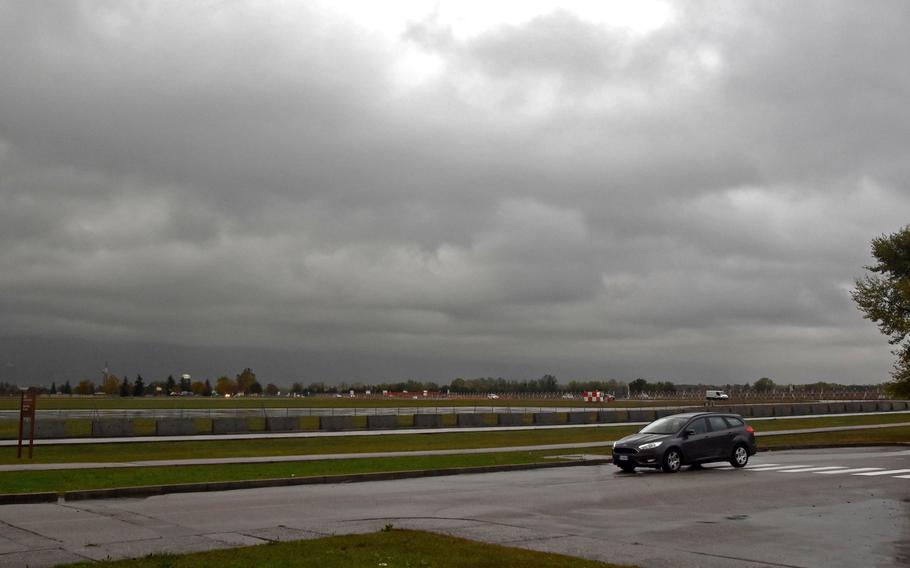 Aviano Air Base was covered by heavy cloud cover on Monday, Oct. 29, 2018.