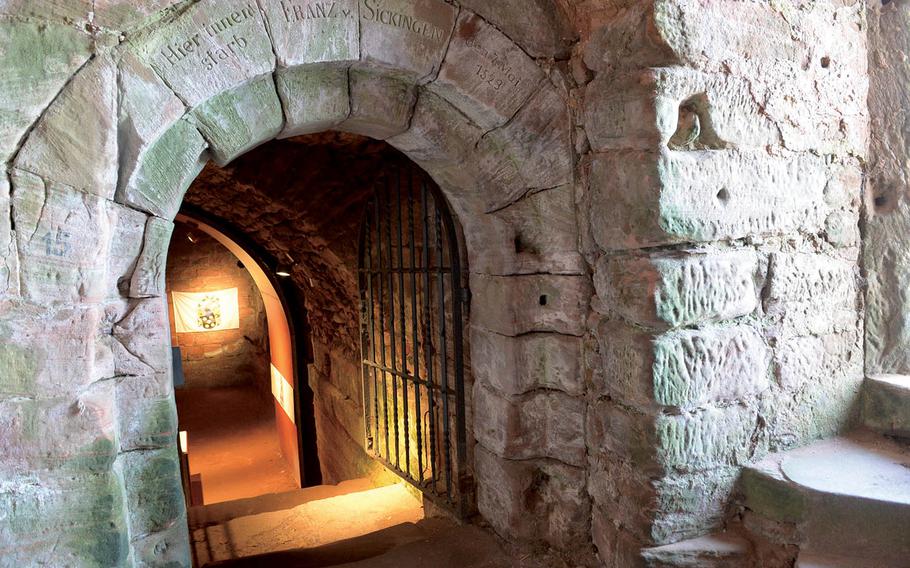 A passageway that leads to a room in Nanstein Castle in Landstuhl where, legend has it, the lord of the castle, Franz von Sickingen, died from wounds he received in a fruitless quest defending the fortress from a siege.