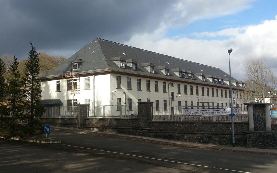 The former U.S. Army Strasburg Kaserne in Idar-Oberstein, Germany. According to the German newspaper Rhein-Zeitung, the Army has looked at six buildings on the base as part of a survey to find buildings appropriate for housing options.   Courtesy Nuckmann/Wikimedia Commons