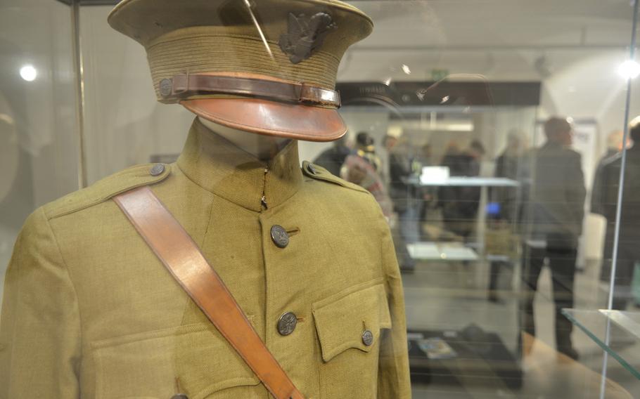 The uniform of a U.S. Army officer is part of an exhibit featuring the U.S. occupation of what is now Rheinland-Pfalz province 100 years ago, in the Landschaftsmuseum in Hachenburg, Germany, Dec. 13, 2018.