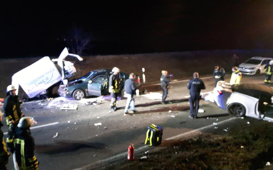 A German teenager on a three-wheel vehicle was killed Wednesday evening on a stretch of road outside of Ramstein Air Base, Germany, after being hit head-on by an airman first class stationed at the base.