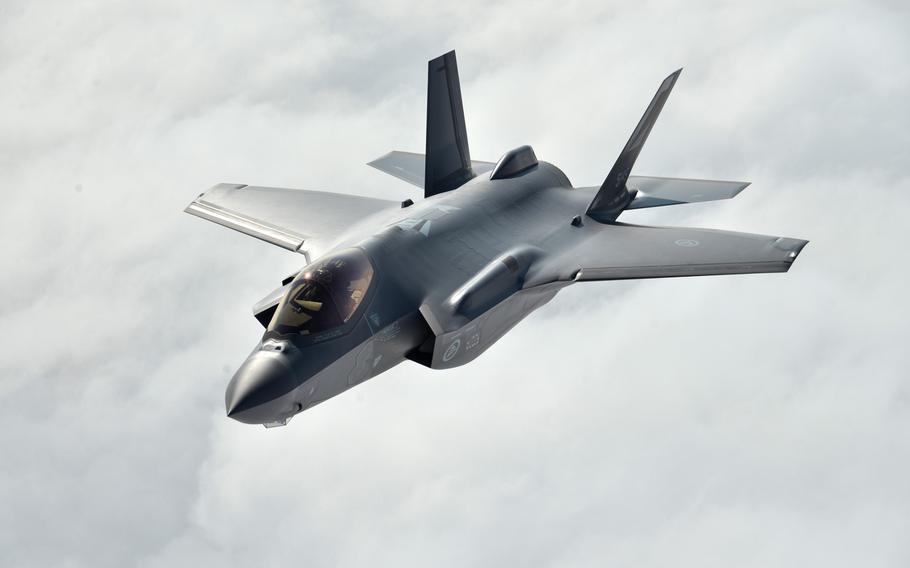 A Norwegian air force F-35 flies over Norway in August 2018. Turkey's insistence on moving forward with its plan to buy Russian S-400 surface-to-air missiles has provoked threats from top U.S. officials, who warn that could mean the cancellation of a deal to sell F-35 fighters to Ankara.
