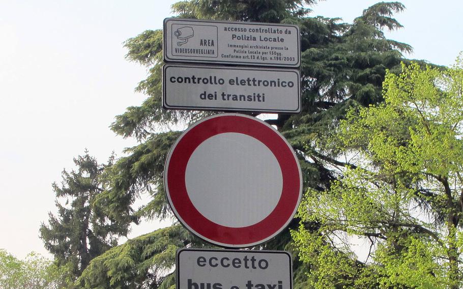 Traffic cameras are ubiquitous in Vicenza and contribute to the majority of tickets for speeding, rolling through stop signs and entering restricted areas. The tickets can take months or years to arrive and the fines can be steep.