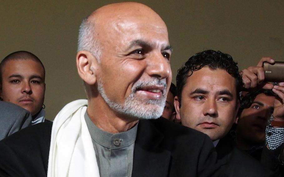 Afghan President Ashraf Ghani, seen here in a 2014 file photo, convened an Afghan council, known as the Loya Jirga, to hammer out a shared strategy for future negotiations with the Taliban.