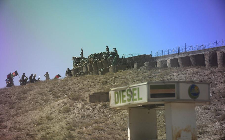 A small checkpoint in Taliban territory in Baracki Barak district of Logar province, June 16, 2018. Afghan forces had difficulties supplying this checkpoint.