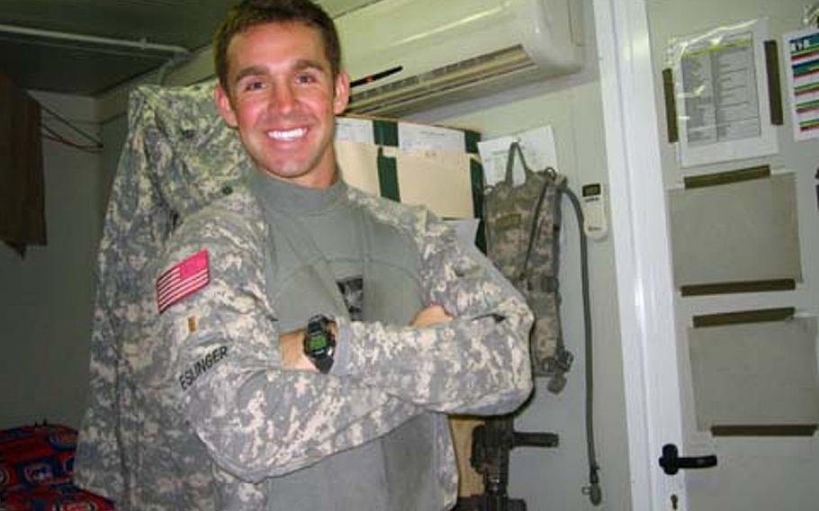 Second Lt. Nicholas Eslinger was awarded the Silver Star for his actions in Iraq in 2008.The medal was upgraded to a Distinguished Service Cross and presented to Eslinger, now a major, on Friday, May 3, 2019.

File/courtesy Nicholas Eslinger