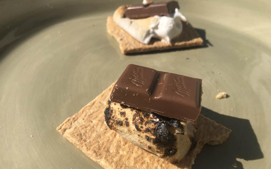 Milka bars perform about as well as the traditional Hershey's bars when combined in a s'more with marshmallows and graham crackers.
