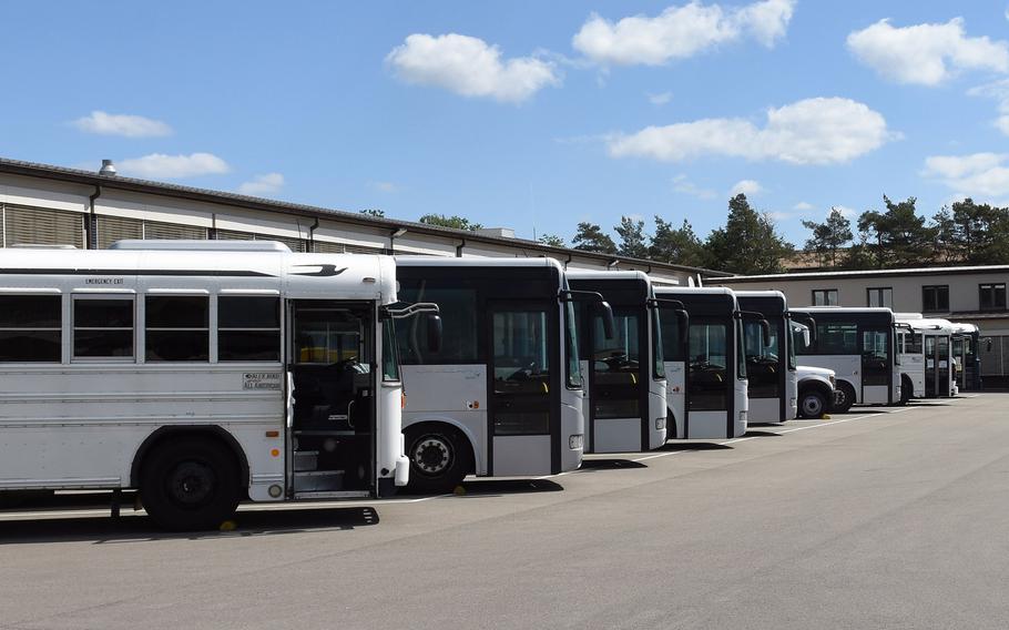 The 86th Vehicle Readiness Squadron maintains a fleet of buses and vans to transport personnel on and off base. The squadron is disinfecting its vehicles and has installed protective barriers inside to reduce potential exposure of passengers to the coronavirus.
