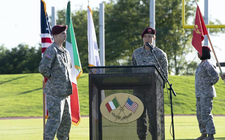Tom Mercier, left, and Chloe Sevigny, in the first episode of the HBO series ''We Are Who We Are,'' a drama about life for military dependents and others on base at U.S. Army Garrison Italy in Vicenza.
