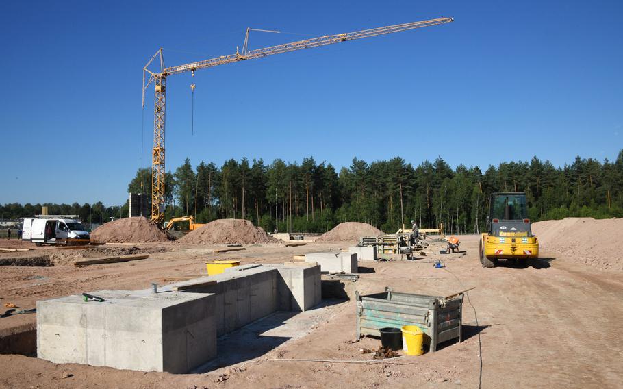 The construction site for the future Training Support Center Grafenwoehr building, at Grafenwoehr Training Area, Germany, Aug. 6, 2020. The Army is planning a $190 million expansion at the training ground, which U.S. troops based in Germany and other parts of Europe visit for major combat drills.