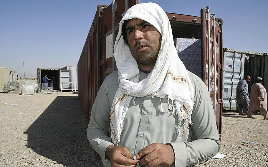 Goods thrown away by U.S. and NATO troops and contractors at Kandahar Airfield have surged as part of a troop drawdown in recent months, said Ehsan Mohammed, a vendor at a local bazaar where more than 1,000 workers scavenge discarded shipping containers from the base.