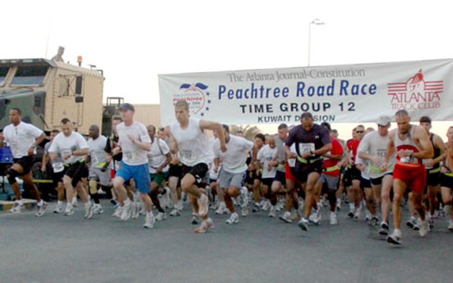 The race started shortly after 5:00 a.m., with Sgt. Robert Adams taking an early lead. Adams finished first in 34 minutes, 25 seconds.