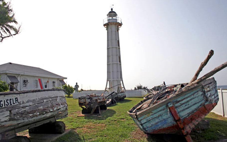 A lighthouse keeper&#39;s house was turned into a museum of GTMO. The yard is a cemetery of boats refugees used to get away from their native countries.