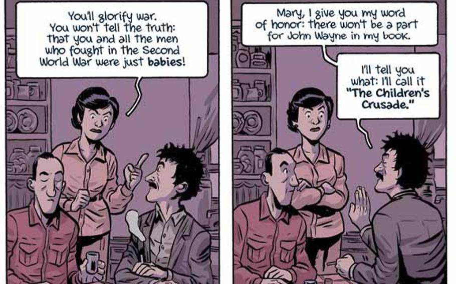 A preview panel from the graphic novel adaption of ''Slaughterhouse-Five'' by Kurt Vonnegut, which is scheduled to be released in September of 2020.