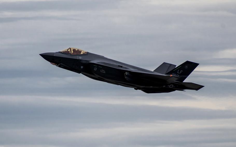 An F-35A Lightning II takes off from Dover AFB, Del., Feb. 19, 2020. Eight F-35A jets originally destined for Turkey will now go to the U.S. Air Force, after Turkey was removed from the stealth fighter program over its purchase of a Russian anti-aircraft system.