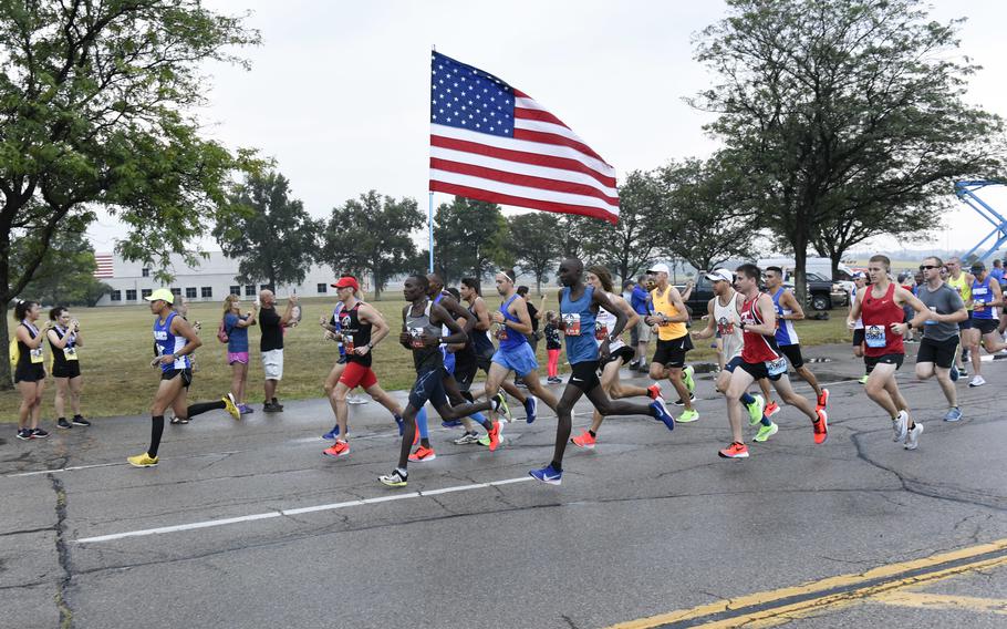 Runners participate in the 2019 Air Force Marathon at Wright-Patterson Air Force Base, Ohio, Sept. 21, 2019. The 2022 edition is scheduled for Sep. 17.