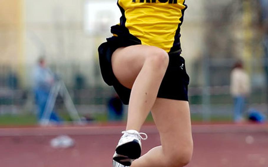 Patch&#39;s Catherine Gabitan competes in the long jump event Saturday.