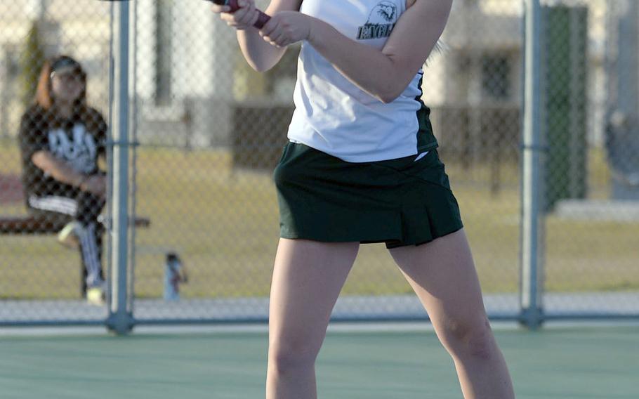 Two-time defending DODEA-Japan singles tennis champion Jenna Mahoney of Robert D. Edgren expressed sadness about not being able to defend her title and see old friends and opponents at other schools.