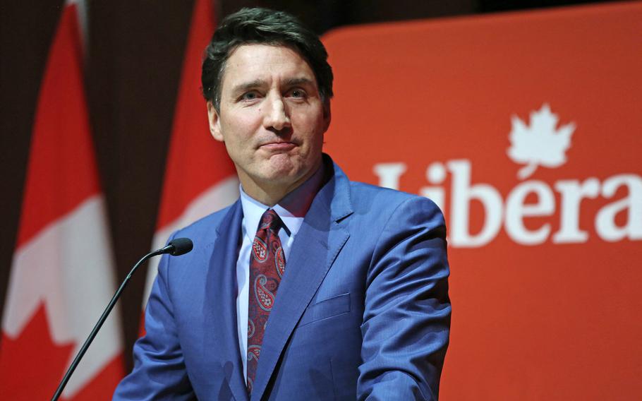 Canada’s Prime Minister speaks in Quebec.